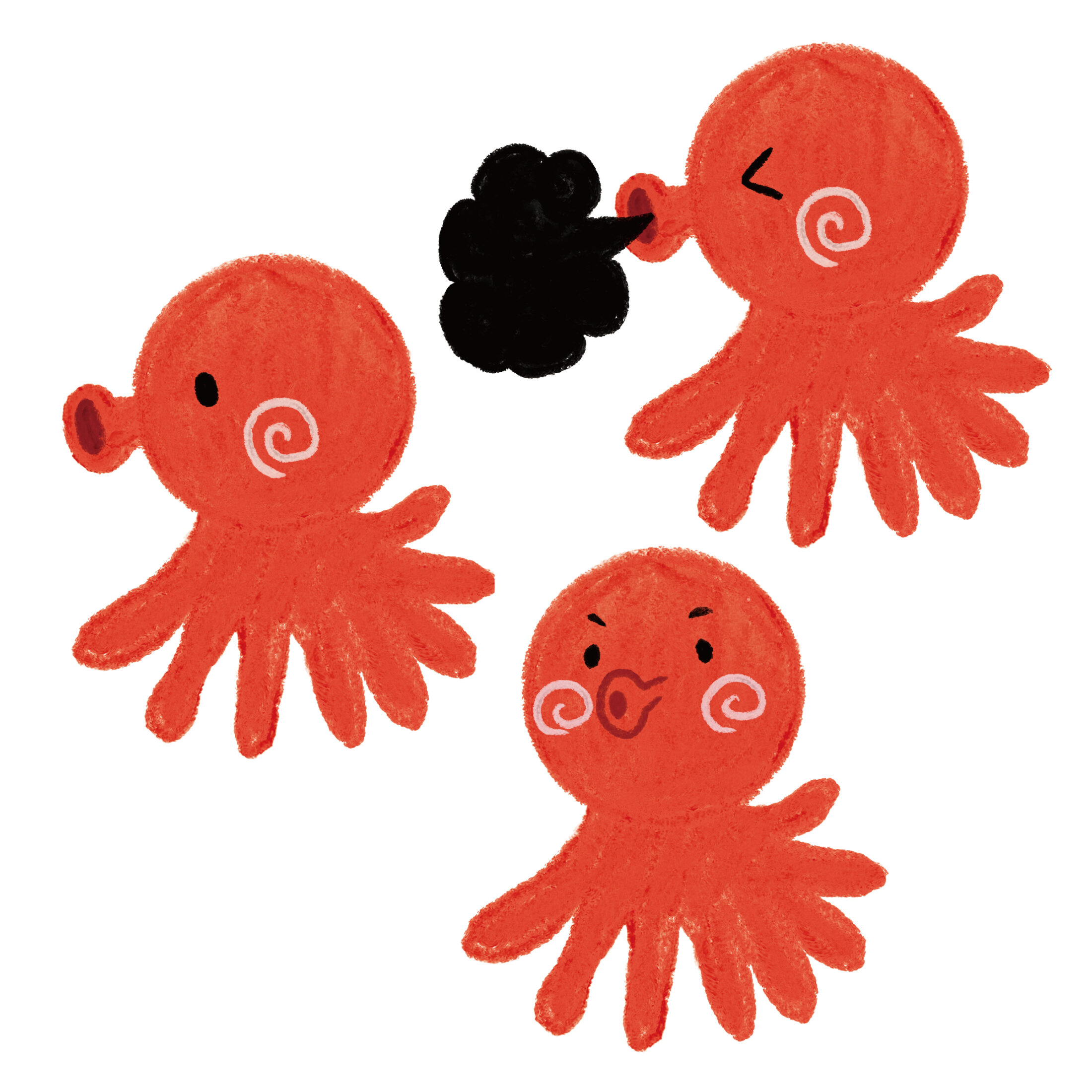 クレヨン風のカニのイラスト かにのイラスト 蟹のイラスト 夏のイラスト 海の生き物のイラスト