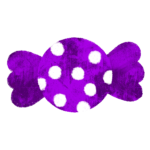 キャンディのイラスト紫ドット ハロウィン 絵本風