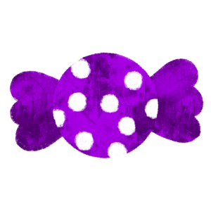 キャンディのイラスト紫ドット ハロウィン 絵本風