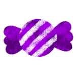 キャンディのイラスト紫縞々 ハロウィン 絵本風