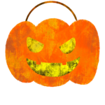ハロウィンかぼちゃの容器・ランタンのイラスト ②絵本風ⒸAtelier Funipo