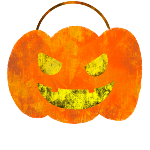 ハロウィンかぼちゃの容器・ランタンのイラスト ②絵本風ⒸAtelier Funipo