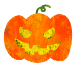 ハロウィンかぼちゃランタン③のイラスト 絵本風ⒸAtelier Funipo