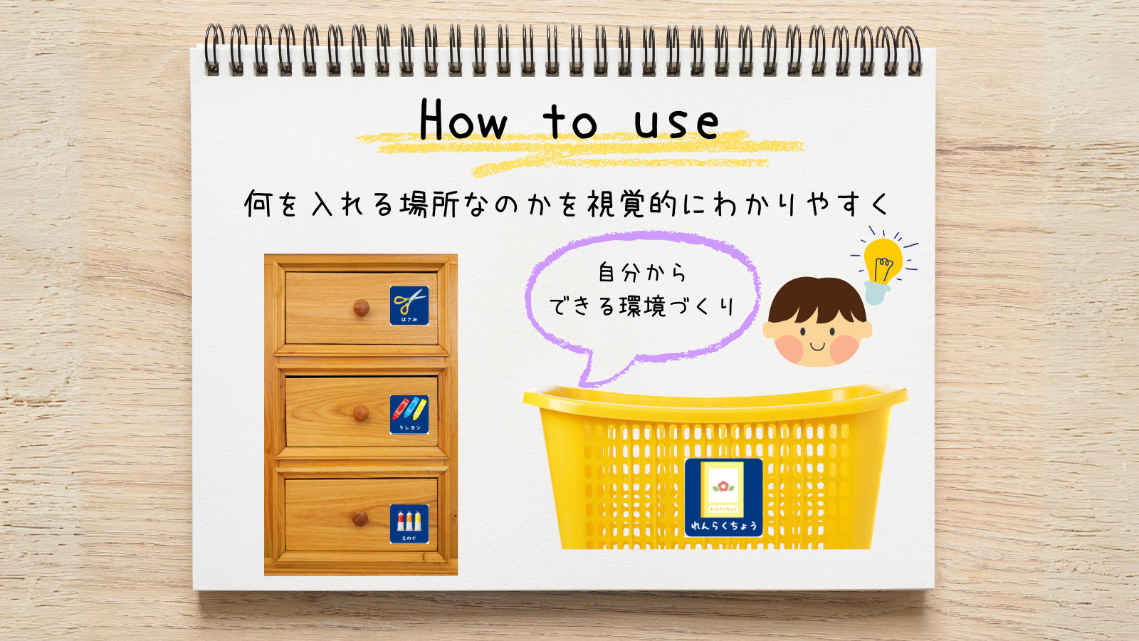 自分でお片付けができる!整理整頓のための『道具・文房具絵カード集』 幼稚園・保育園・特別支援 - ためカモ学びサイト